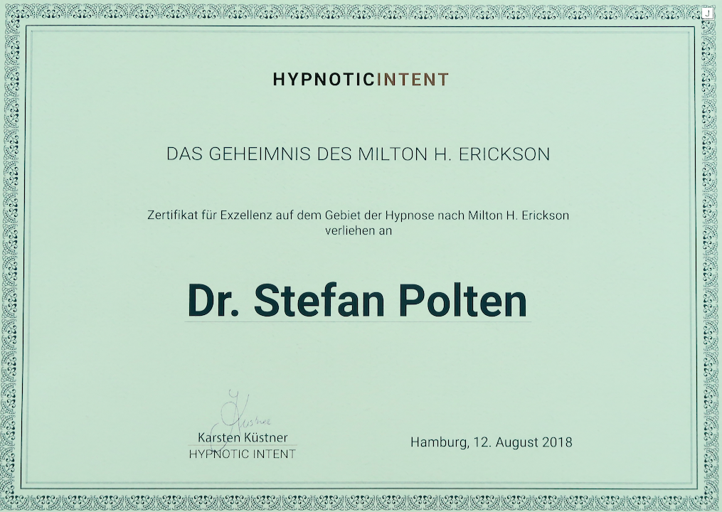 Zertifikat Advanced Ericksonian Hypnosis